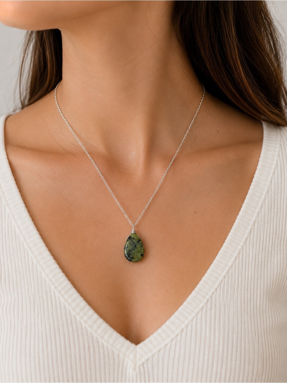 One-of-a-Kind Nephrite Jade Pendant Necklace